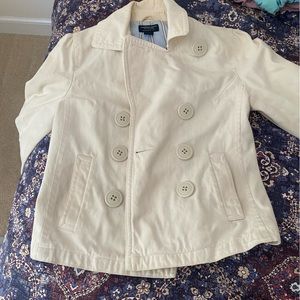 Double buttoned cream pea coat